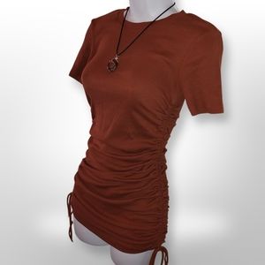 Zara Bodycon Dress, Size Small S, Rust Orange